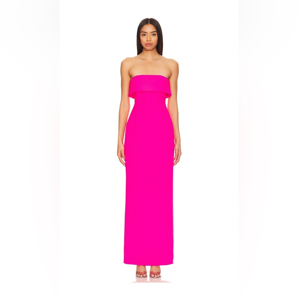 Revolve lovers + friends Serena gown in electric pink. Size MEDIUM